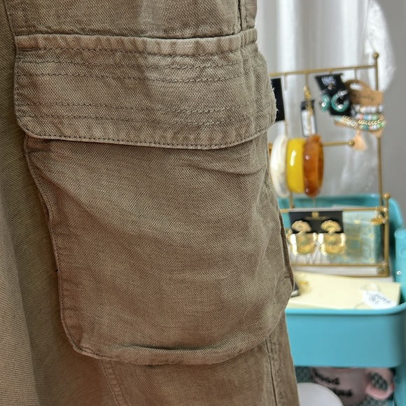 NWT C & C California Parachute Pull On Cargo Joggers Green Women Large - Picture 7 of 9